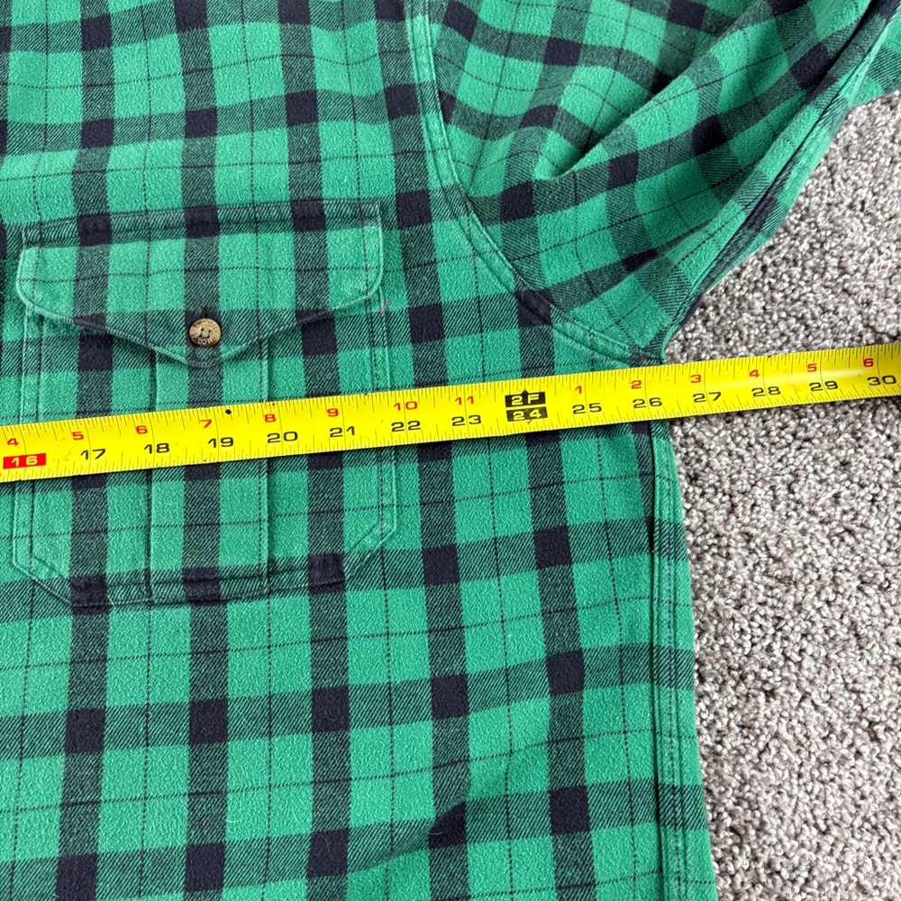 CC Filson 850 Shirt X-Large  Green Plaid Flannel Heavy Cotton Fishing Guide - Picture 8 of 10